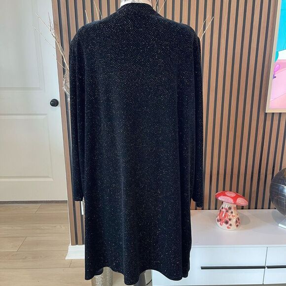 VTG ONYX Nite By Wendye Chaitin Cardigan Blazer 22 Black Sequin Formal Evening - Picture 4 of 10